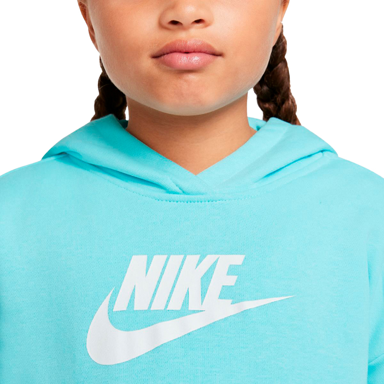 Hanorac Nike G NSW CLUB FT CROP HOODIE HBR / Femei / XS / Albastru deschis photo 4